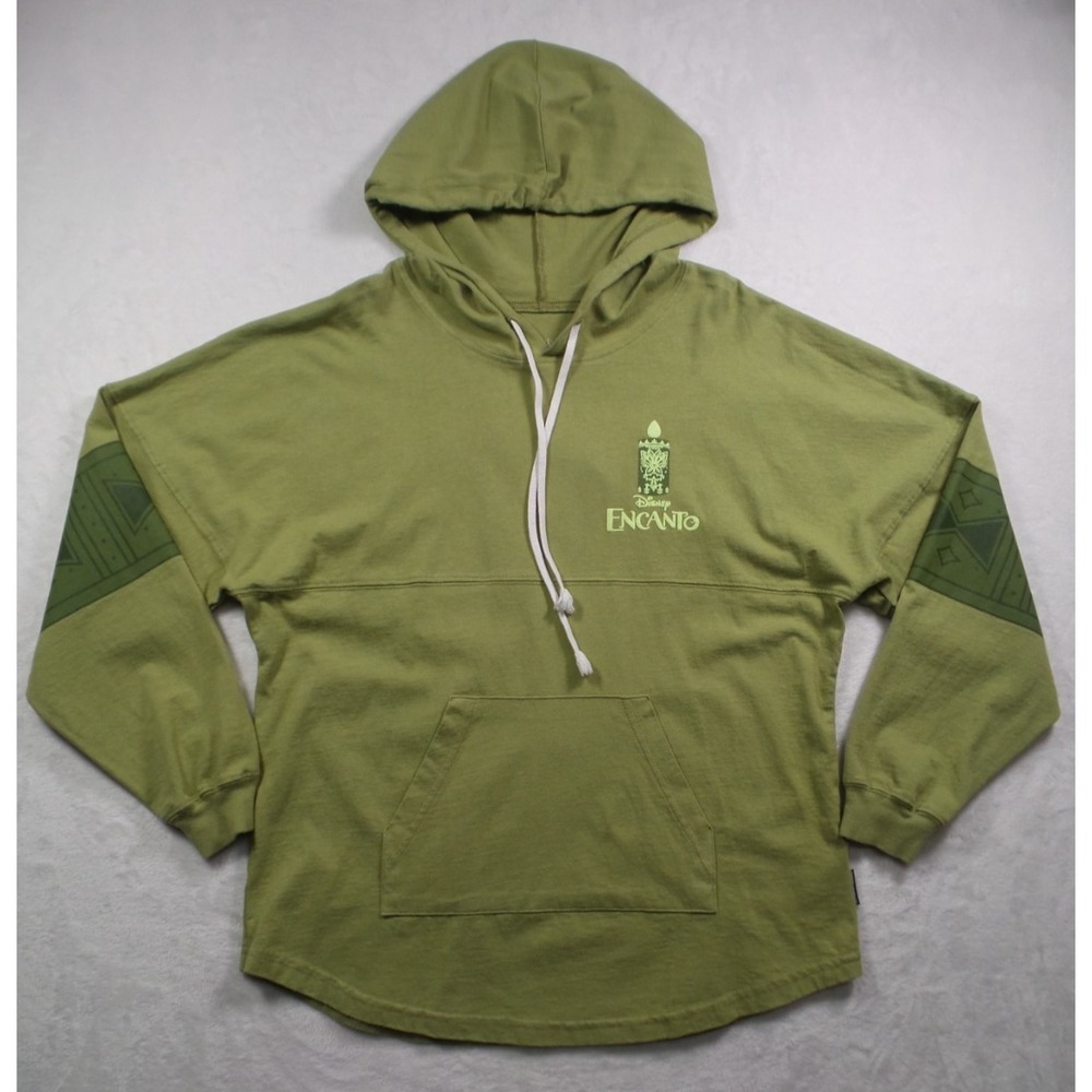 Disney Spirit Jersey Adult Size Medium Green Encanto Bruno‎ Long Sleeve Hooded